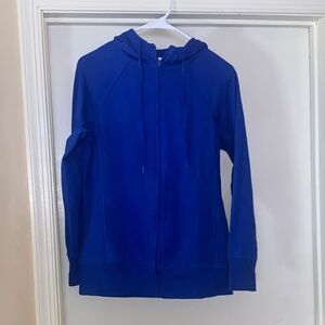 Denim & Co. Royal Blue Zippered Hoodie Sz S EUC